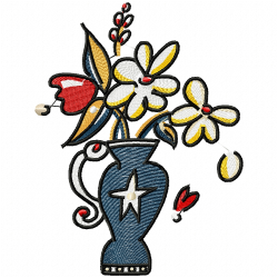 Vase For Flowers Embroidery Design 10 Vase For Flowers Embroidery Design 10